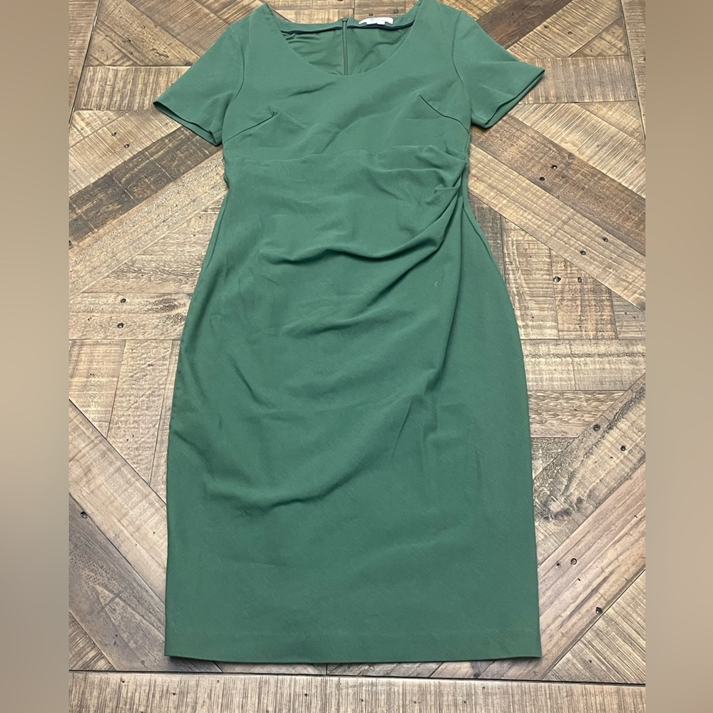 Boden Green Short Sleeve Midi Sheath Dress